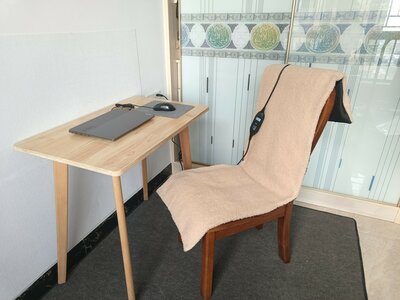 Regelbare stoel verwarmer "Vulcano" - Teddy Apricot - 40 x 120 cm (100 Watt)