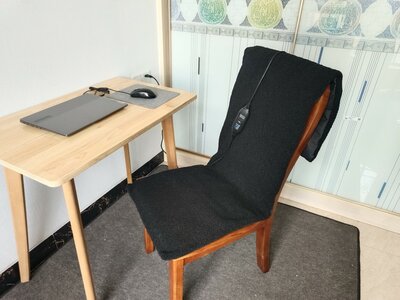 Regelbare stoel verwarmer "Vulcano" - Teddy Black - 40 x 120 cm (100 Watt) 