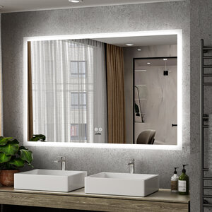 Moderne Badkamer Spiegel  "Oristano" - 80 x 120 cm - LED &amp; Anti-condens