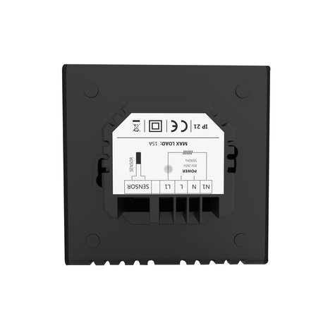 VH Control Calypso-W digitale wifi inbouwthermostaat - zwart