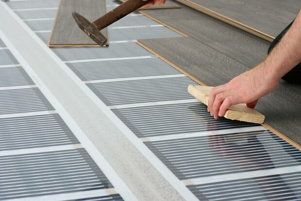 VH Infrarood vloerverwarming folie - 130 Watt/m&sup2; - 50 cm breed - 10 m&sup2; - zonder thermostaat