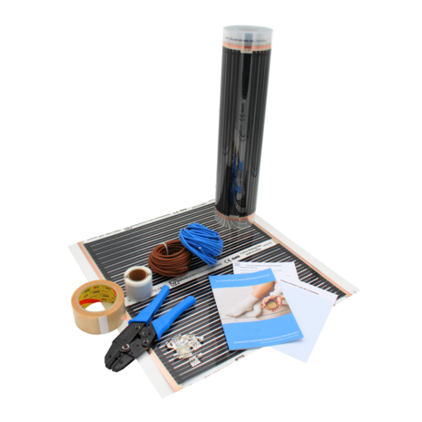 VH Infrarood vloerverwarming folie - 130 Watt/m&sup2; - 50 cm breed - 10 m&sup2; - zonder thermostaat