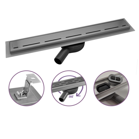 CityLine douchegoot 60 cm met flens en 360 &deg; draaibare sifon