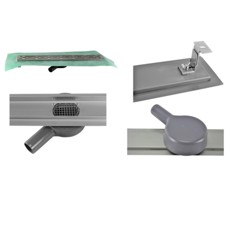 CityLine douchegoot 60 cm met flens en 360 &deg; draaibare sifon