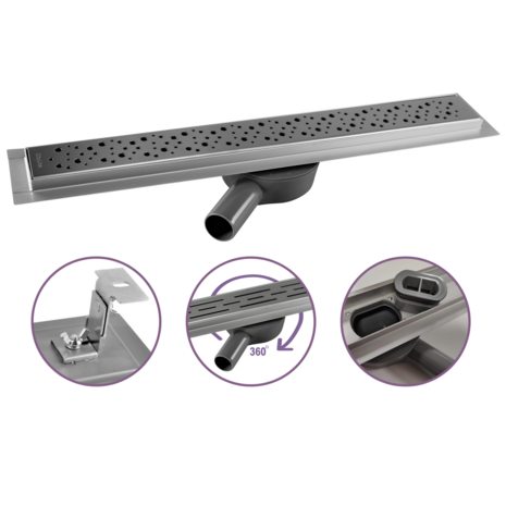 CityLine douchegoot 60 cm met flens en 360 &deg; draaibare sifon