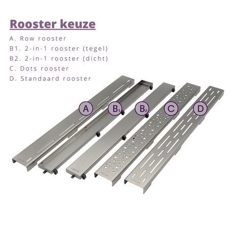 CityLine douchegoot 70 cm met flens - onderuitloop 50 mm