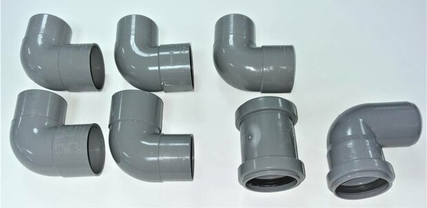 Flexibele sifon van pvc voor drains met onderuitloop