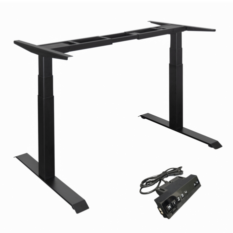 CityLine Topdesign Elektrisch verstelbaar zit-sta bureau frame 200 x 80 cm - Zwart