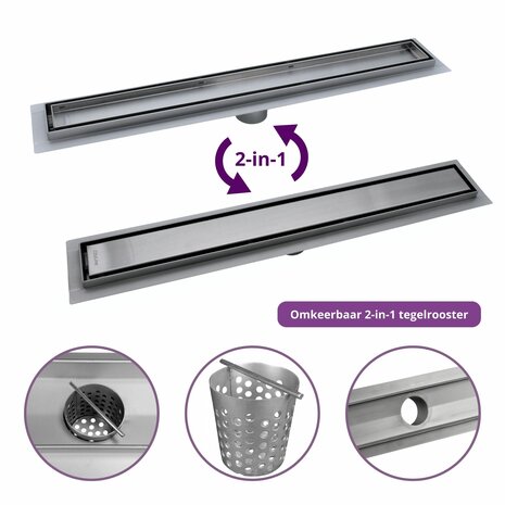 CityLine douchegoot 60 cm met flens - onderuitloop 50 mm