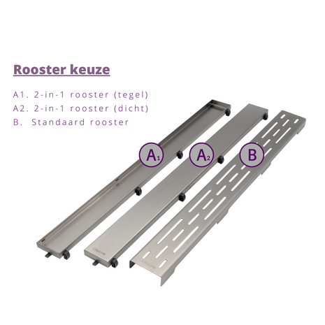 CityLine douchegoot 160 cm met flens en 360 &deg; draaibare sifon