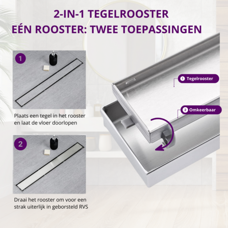 CityLine rvs 2-in-1 tegelrooster