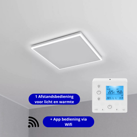 Infrarood paneel met LED verlichting &amp; wifi - 400 Watt (FSK)