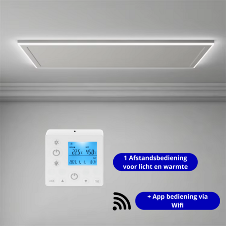 Infrarood paneel met LED verlichting &amp; wifi - 700 Watt (FSK)