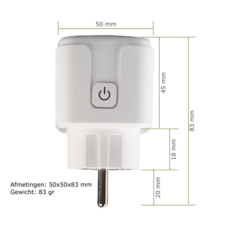 VH Control SmartPlug - slimme stekker (3600W) - verbruiksmeter