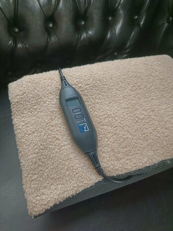 Regelbare stoel verwarmer "Vulcano" - Teddy Black - 40 x 120 cm (100 Watt)