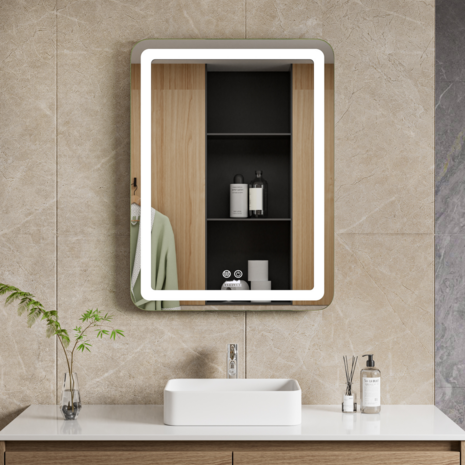 Moderne Badkamer Spiegel  &quot;Bosa&quot; - 80 x 60 cm - LED &amp; Anti-condens