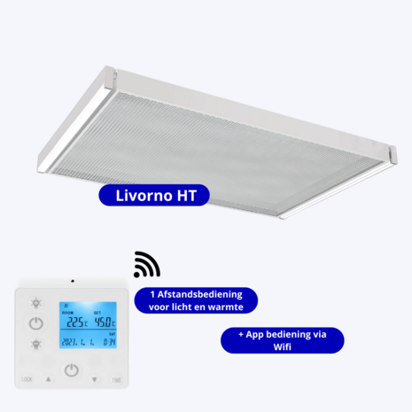 Infrarood paneel "Livorno" met LED verlichting &amp; wifi - 1500 Watt (FSK)