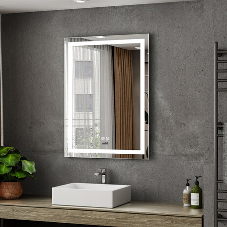 Moderne Badkamer Spiegel  "Ottana" - 80 x 60 cm - LED &amp; Anti-condens