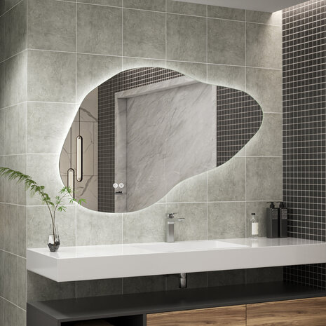Moderne Badkamer Spiegel "Orroli" - 75 x 120 cm - LED &amp; Anti-condens