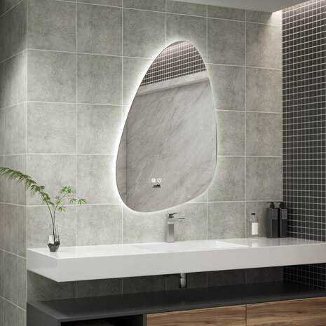 Moderne Badkamer Spiegel "Monti" - 90 x 60 cm - LED &amp; Anti-condens