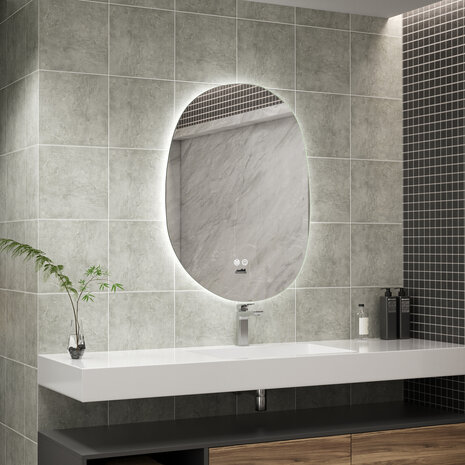 Moderne Badkamer Spiegel "Bardosu" - 80 x 60 cm - LED &amp; Anti-condens