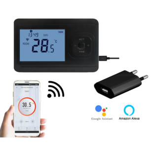 VH Control Echo wifi Draadloze wifi thermostaat - programmeerbaar - Zwart
