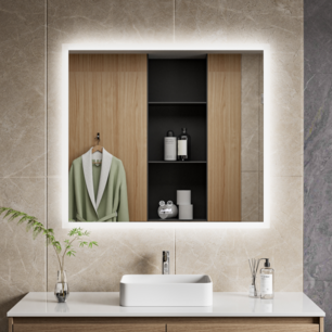 Moderne Badkamer Spiegel "Oristano" - 80 x 90 cm - LED & Anti-condens Moderne Badkamer Spiegel "Oristano" - 80 x 90 cm - LED & Anti-condens