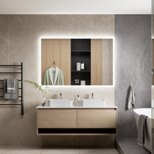 Moderne Badkamer Spiegel "Oristano" - 80 x 120 cm - LED & Anti-condens Moderne Badkamer Spiegel "Oristano" - 80 x 120 cm - LED & Anti-condens